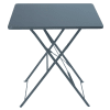 Table de jardin pliante en métal époxy gris 2 personnes L70